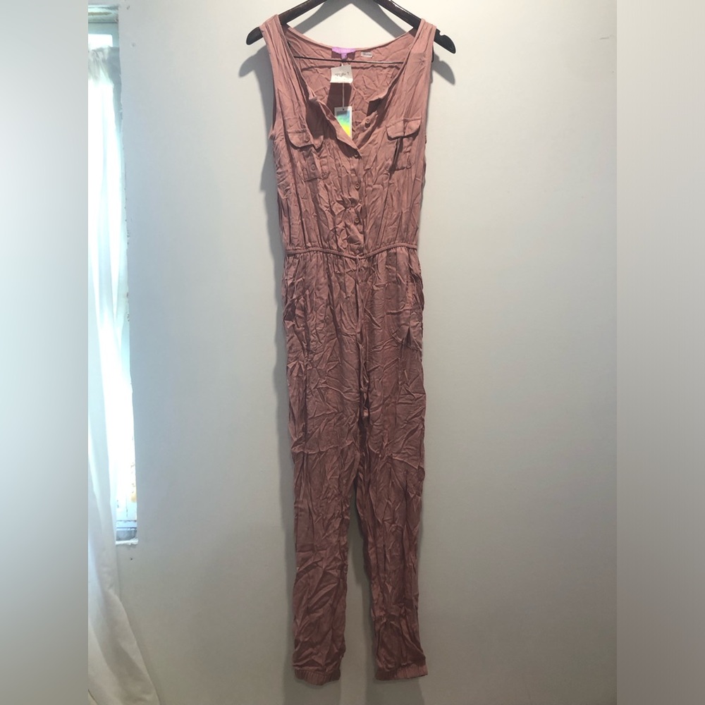 Sleeveless Mauve Jumpsuit - Women's Casual One-Piece